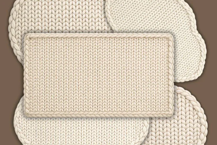 The Cozy Cable Collection – Knitted Plush Rug Set