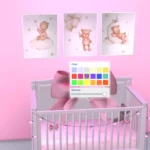 Bow crib with string lights
