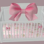 Bow crib with string lights