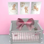 Bow crib with string lights