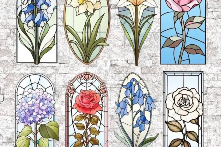 Stained Glass Window Sticker 8 Pack No.2