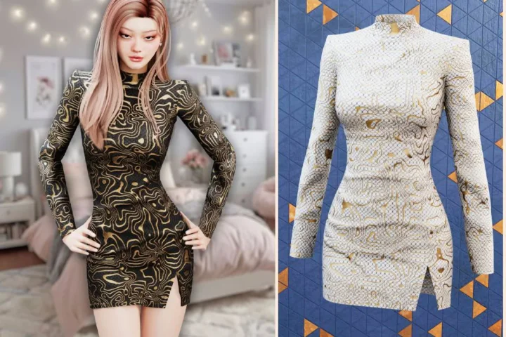Golden mirage dress