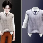 Child - Preppy cable knit vest with shirt and tie