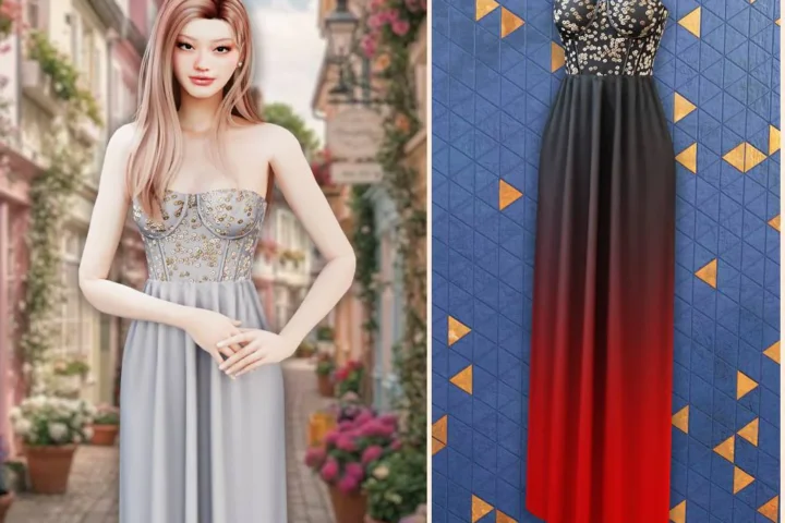 Starlight cascade gown