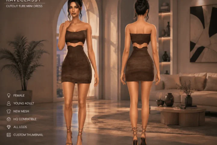 MOCHA CUTOUT MINI DRESS