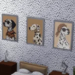 Dalmatian paintings, in all colors, wearing sunglasses and scarves