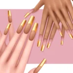 Golden French Nails
