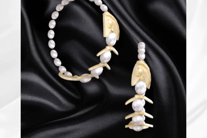 Gold Pearl Fish hoops