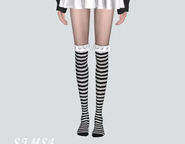 4 SS Ruffle Eyelet Lace Socks V1