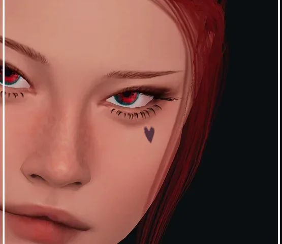 Under Eye Heart Tattoo