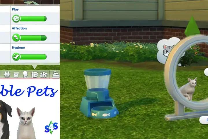 Мод Sims 4 «Управление питомцами AOM selectable pets»