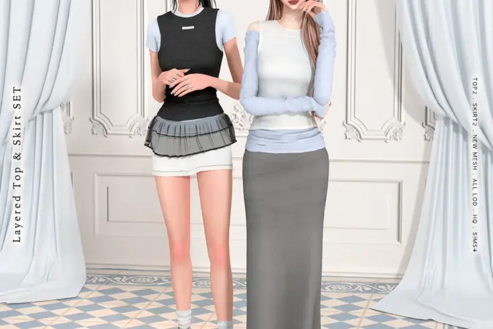 Сет одежды Layered Top & Skirt set
