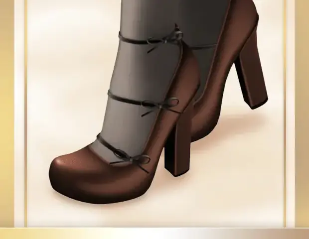 Round Toe Bow Mary Jane Heels