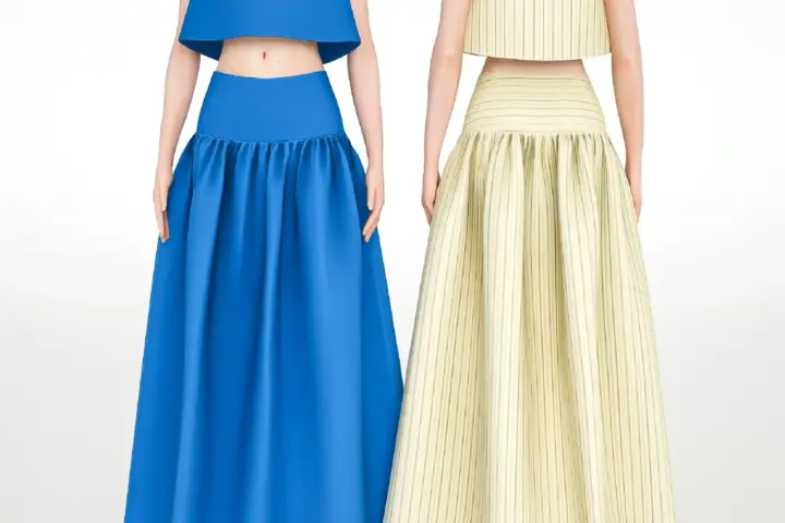 Drop Waist Maxi Skirt & Crop Top