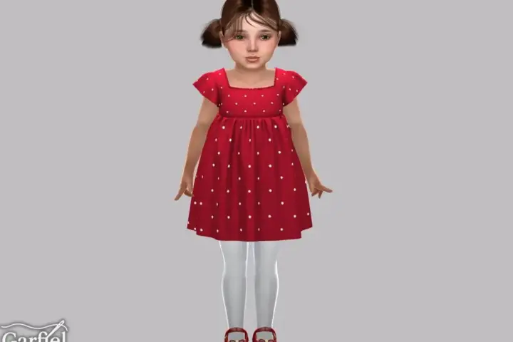 Toddler - Dainty polka dot dress with flutter sleeves
