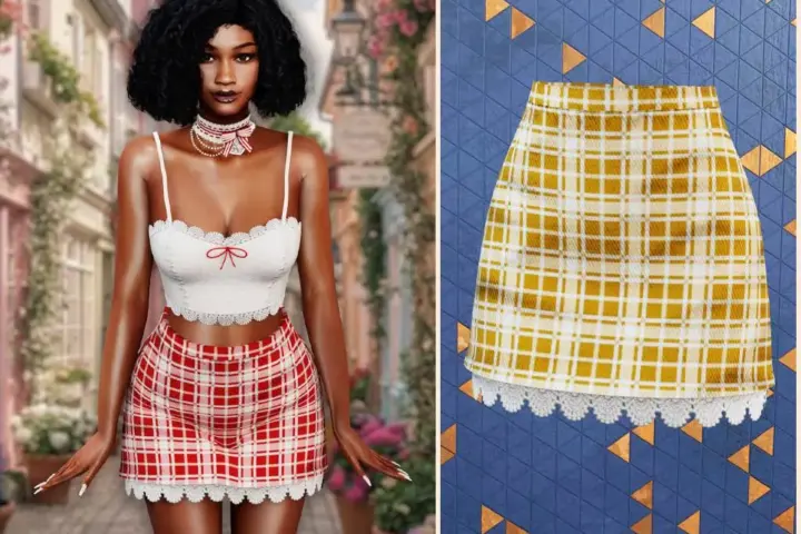 Picnic charm mini skirt