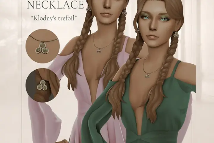 Medieval Jewelry CC Klodny's trefoil Earrings & Necklace