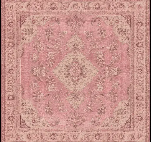 Square Pink Vintage Rug
