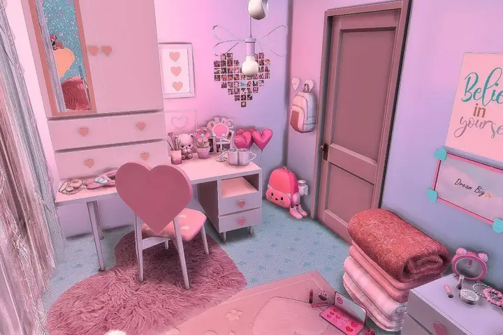 💕 Love Notes & Lip Gloss – Y2K Teen Bedroom 💕