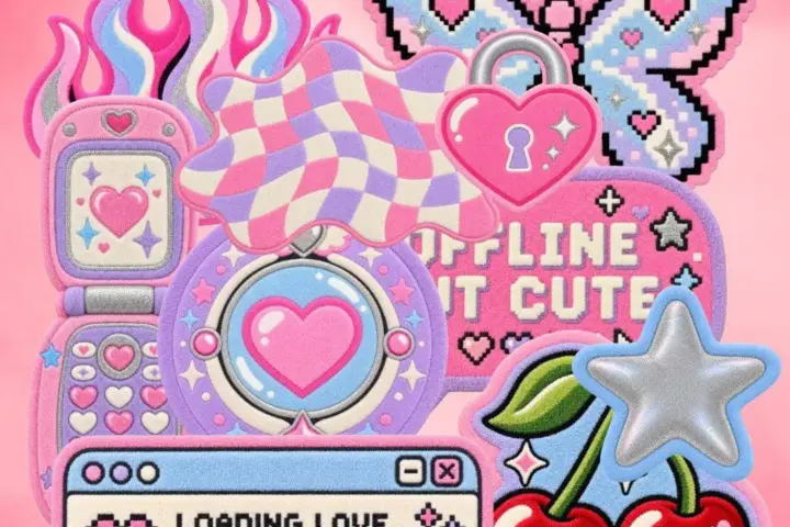 Pixel Kisses – Cute Y2K Rug Collection