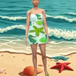 Dress with a beach pattern