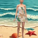 Dress with a beach pattern