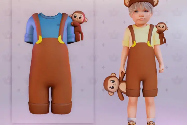 Overalls Masculine 100HMonkey paçoca - Toddler
