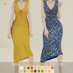 Valerie Ruched Tie-Front Midi Dress