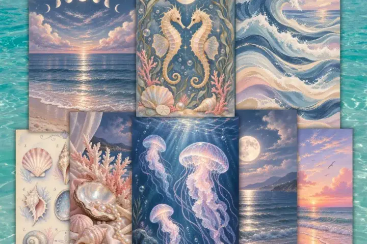 Moonlit Tides – Dreamy Coastal Poster Collection