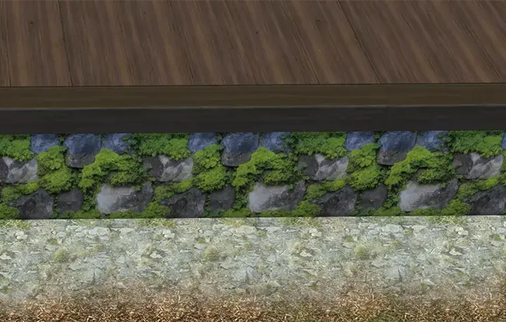 Foundation with Old Mossy Stone