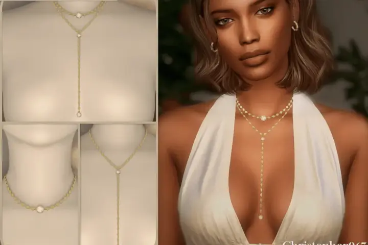 Venus Necklace Set - Mother-of-Pearl Pendant Lariat Layered Necklaces