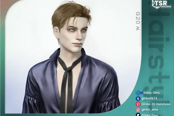 Ginko Hair G20 v1 - side part layered short hair
