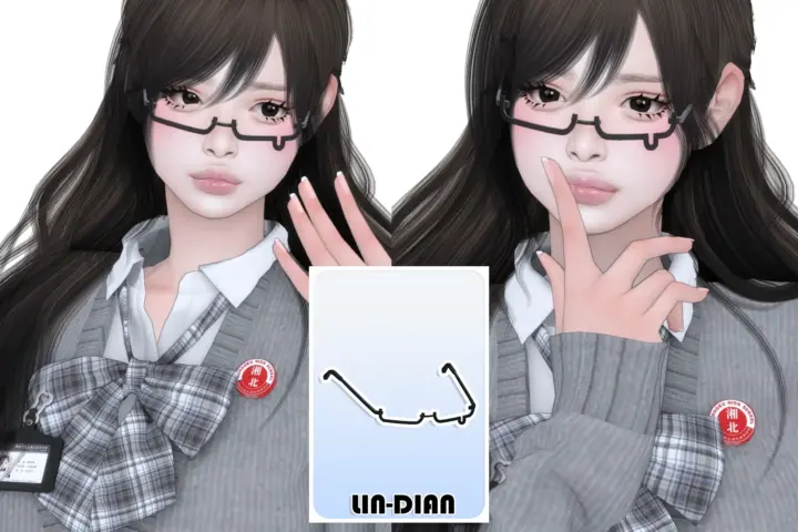 LIN-DIAN Half-frame teardrop glasses
