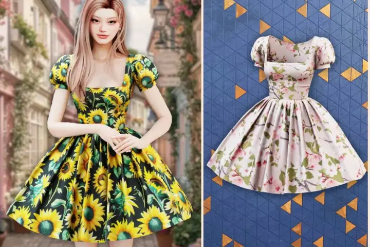 Sunflower bloom dress
