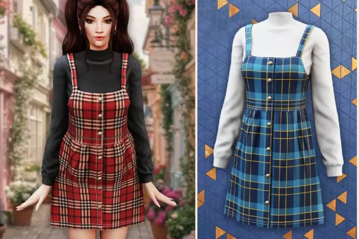 Heritage plaid pinafore dress