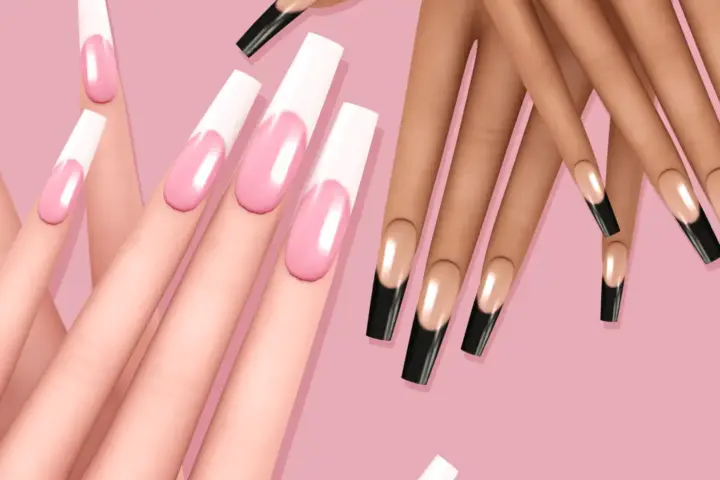 Glossy French Nails