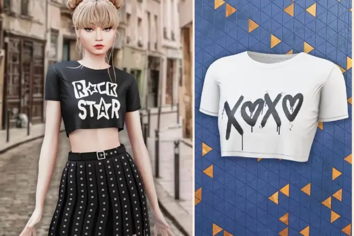 Rockstar rebel crop tee