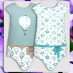 Toddler Green and Blue Summer Bodysuits