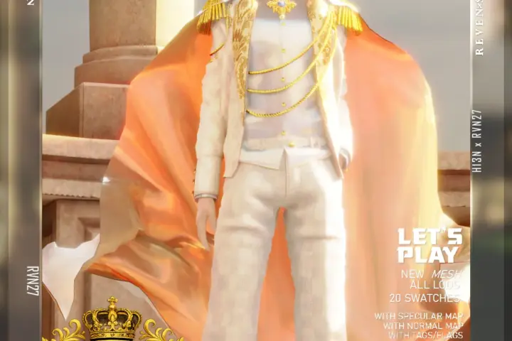 Boy's Ornate Brooch Gold Rope Formal Shirt and Cape