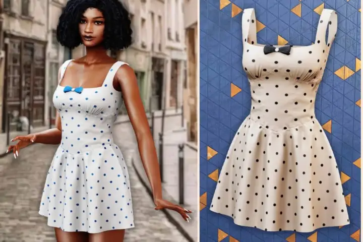 Polka charm skater dress