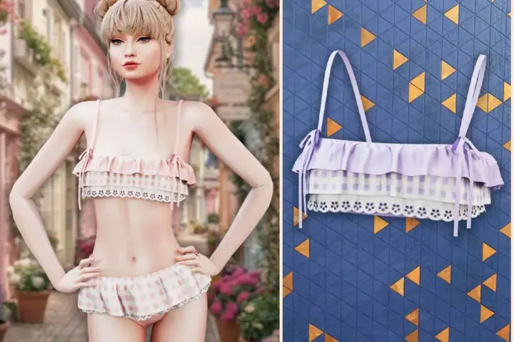 Picnic charm bikini top