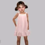 Toddler - Silky satin slip dress with soft ruffle hem