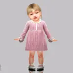 Infant - Cozy cable knit dress with floral trim accents