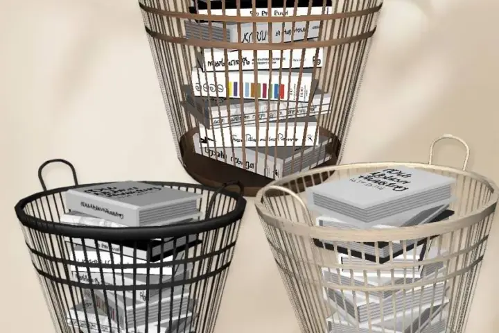 Naturalis Bookcase Basket Simlish Books [RECOLOR]📚