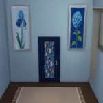 Doors, paintings, and walls with colorful floral patterns
