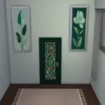 Doors, paintings, and walls with colorful floral patterns