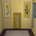 Doors, paintings, and walls with colorful floral patterns