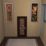 Doors, paintings, and walls with colorful floral patterns