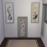 Doors, paintings, and walls with colorful floral patterns