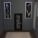 Doors, paintings, and walls with colorful floral patterns
